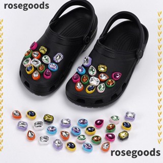 Rosegoods1 คลิปหัวเข็มขัด พลอยเทียม หลากสีสัน สําหรับตกแต่งรองเท้า DIY 26 ชิ้น