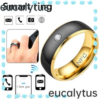 Eucalytus1 NFC แหวนนิ้วอัจฉริยะ สเตนเลส กันน้ํา อเนกประสงค์ สําหรับโทรศัพท์ Android ผู้ชาย