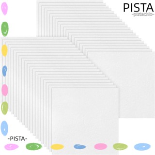 Pista กระดาษเตาเผาไมโครเวฟ ไฟเบอร์เซรามิค สีขาว 3x3 นิ้ว 100 แผ่น DIY