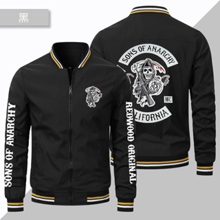 Sons of Anarchy baseball uniform motorcycle outdoor riding zipper thin sports windproof jacket