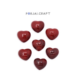 Red Jasper Heart Beads ลูกปัดหัวใจเรดแจสเปอร์