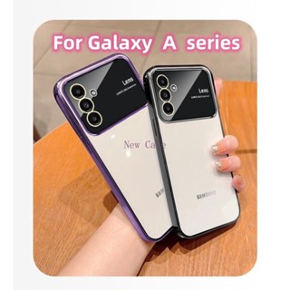 เคสโทรศัพท์ซิลิโคน TPU ป้องกันเลนส์กล้อง ปิดด้านหลัง ขนาดใหญ่ สําหรับ Samsung Galaxy A54 A34 A24 A14 A03 A04 A13 A22 A50 A52 A72 4G 5G 2023 GalaxyA54