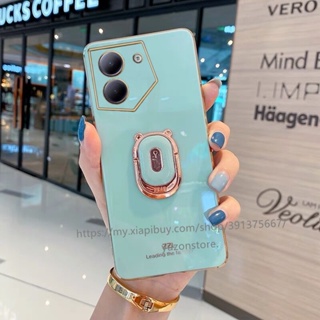 พร้อมส่ง เคสโทรศัพท์มือถือ TPU นิ่ม ขอบตรง กันน้ํา ลายการ์ตูนหมี มีขาตั้ง สําหรับ Tecno Camon 20 Pro 19 Pro Spark 10C 10 Pro 4G 5G เคส Phone Case