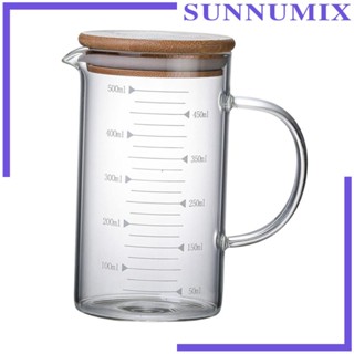 [Sunnimix] เหยือกน้ํา พร้อมสเกล ถ้วยตวง ภาชนะในครัวเรือน พร้อมฝาปิด แก้วนม พร้อมสเกล แก้วนม สําหรับกาแฟ น้ํามะนาว ของขวัญ