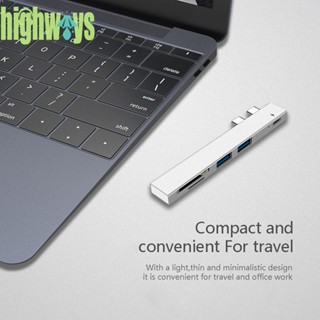 อะแดปเตอร์ฮับ USB พร้อมการ์ดรีดเดอร์ SD TF หลายประเภท สําหรับ MacBook Pro [highways.th]