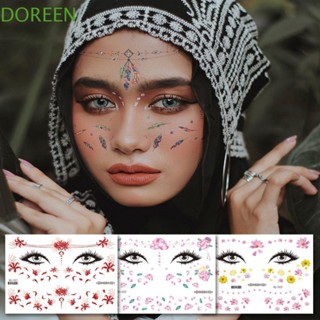 Doreen สติกเกอร์รอยสัก ลายผีเสื้อ ดอกไม้ โรแมนติก กันน้ํา สีดํา ตกแต่งร่างกาย แขน ขา ผู้หญิง รอยสัก เทศกาล ปาร์ตี้ เด็ก สติกเกอร์ศิลปะบนร่างกาย