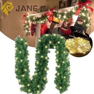 Jane พวงหรีดหวายเทียม 2.7 เมตร สําหรับแขวนตกแต่งบ้าน บันได เตาผิง เถาวัลย์ DIY