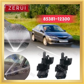 Zr หัวฉีดสเปรย์ที่ปัดน้ําฝนกระจกหน้ารถยนต์ สีดํา สําหรับ Toyota Corolla Altis Camry Auris Highlander 2007-10 2 ชิ้น