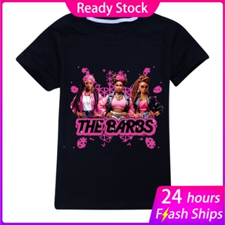 เสื้อยืดแขนสั้นลําลอง พิมพ์ลาย Barbie The Movie สําหรับเด็กผู้หญิง อายุ 3-15 ปี