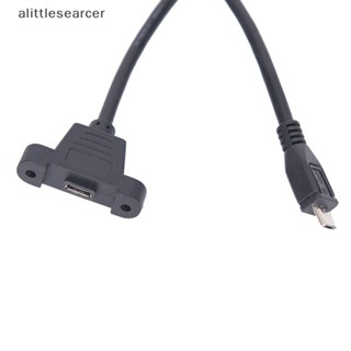 Alittlesearcer สายเคเบิลอะแดปเตอร์เชื่อมต่อ Micro USB 2.0 ตัวผู้ เป็นตัวเมีย พร้อมแผงเมาท์รู EN