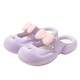 DAILOU รองเท้าแตะ รองเท้าผู้หญิง รองเท้าหัวโต แบบสวมรัดส้น พื้นสูง 4 ซม. พื้นนิ่ม HOTSALE 0810021