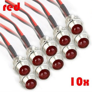 แผงหลอดไฟ LED DC 12V สีแดง สําหรับรถยนต์ เรือ 10 ชิ้น