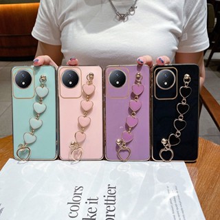 เคสโทรศัพท์ Vivo Y02 รูปหัวใจ โซ่ กันกระแทก