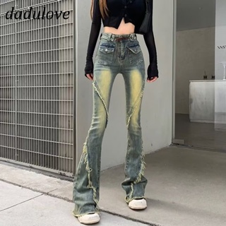 DaDulove💕 New American Ins High Street Retro Washed Jeans Niche High Waist Wide Leg Pants Large Size Trousers