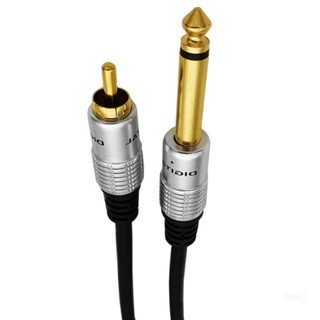 Bonj อะแดปเตอร์สายเคเบิล 6 35 มม. 1 4 TS Mono Male to RCA Male หัวชุบทอง