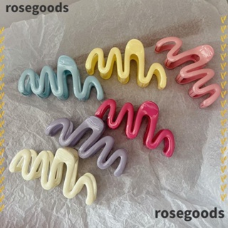 Rosegoods1 กิ๊บติดผมพลาสติก รูปกรงเล็บคลื่น เครื่องประดับผม หลากสี สําหรับผู้หญิง