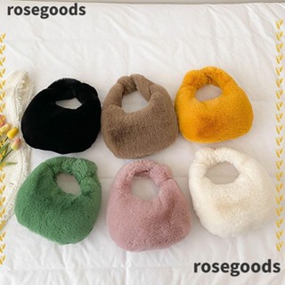 Rosegoods1 กระเป๋าคลัทช์ หูหิ้ว รูปพระจันทร์ แบบครึ่งหนึ่ง ให้ความอบอุ่น แฟชั่น