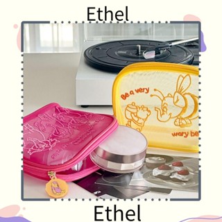 Ethel1 กระเป๋าเครื่องสําอาง อเนกประสงค์ ลายการ์ตูนช้าง สีชมพู สําหรับบ้าน