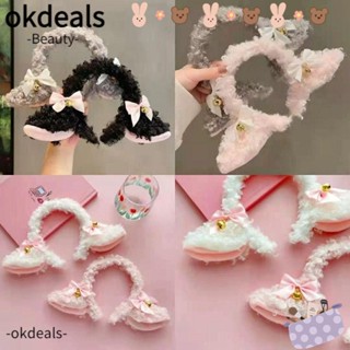 Okdeals ที่คาดผม รูปหูแกะ ประดับโบว์จําลอง แฮนด์เมด แฟชั่นสําหรับผู้หญิง