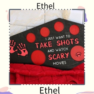 Ethel1 ถาดไม้ รูปโลงศพ น่ากลัว สําหรับตกแต่งบ้าน วันฮาโลวีน