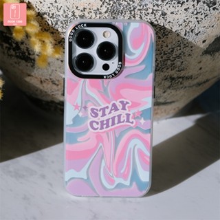 【ส่งจากไทย】Stay Chill เคส   for iphone 14/13/12/11 ProMax XS XR 8/7 Plus ป้องกันการหล่น IMD เคสโทรศัพท์