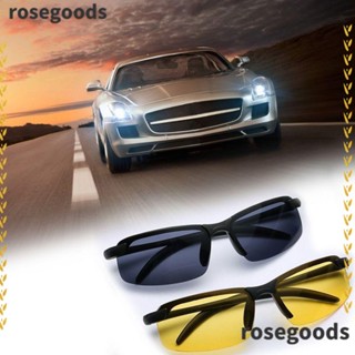 Rosegoods1 แว่นตากันแดด ป้องกันแสงสะท้อน มองเห็นที่มืด สําหรับขับรถ ตกปลากลางวัน และกลางคืน