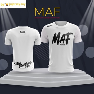 เสื้อยืดแขนสั้น Baju MAF Runner Running TShirt Slow Down To Go FAST - Kain Lembut สีดํา สําหรับผู้ชาย และผู้หญิง