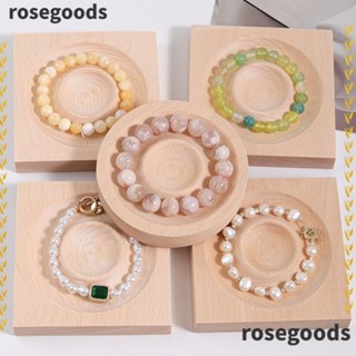 Rosegoods1 แผ่นบอร์ดไม้ไผ่ สําหรับจัดเก็บเครื่องประดับ สร้อยคอ