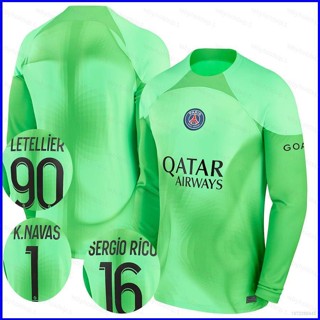 เสื้อยืดแขนยาว ลายทีมผู้รักษาประตู Paris Saint-Germain BS1 22-23 Letellier Rico Navas พลัสไซซ์ SB1