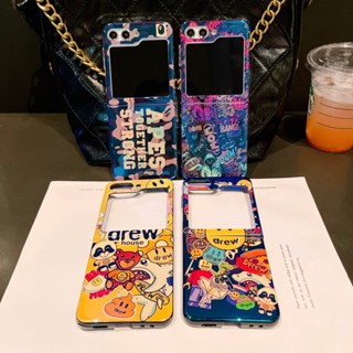 เคสโทรศัพท์มือถือแบบแข็ง กันกระแทก ลาย Blu-Ray Drew Smile Boom สําหรับ Samsung Galaxy Z Flip 5 4 3 Z Flip5 Flip4 Flip3 5G