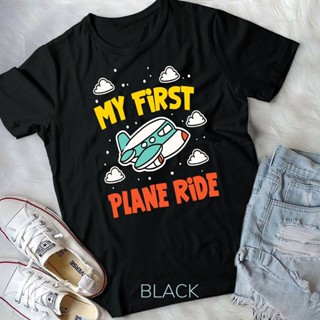 เสื้อยืด พิมพ์ลาย My First Plane Ride Airplane Vacation สําหรับผู้ชาย และผู้หญิง           