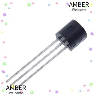 Amber เครื่องวัดอุณหภูมิดิจิทัล TO-92 3 Pins 18B20 DS18B20 สีดํา 10 ชิ้น