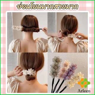 Arleen กิ๊บสไตล์เกาหลี สําหรับผู้หญิงที่ชอบ DIY ลูกไม้ + ดอกไม้ เป็นขดลวด  hair accessories