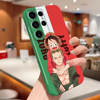 เคสโทรศัพท์มือถือแบบแข็ง กันกระแทก กันรอยกล้อง ลายการ์ตูนลูฟี่ Zoro Ace สําหรับ Samsung S21 S22 Plus S22 Ultra S23 Plus S23 Ultra S20 FE Note 10 Plus