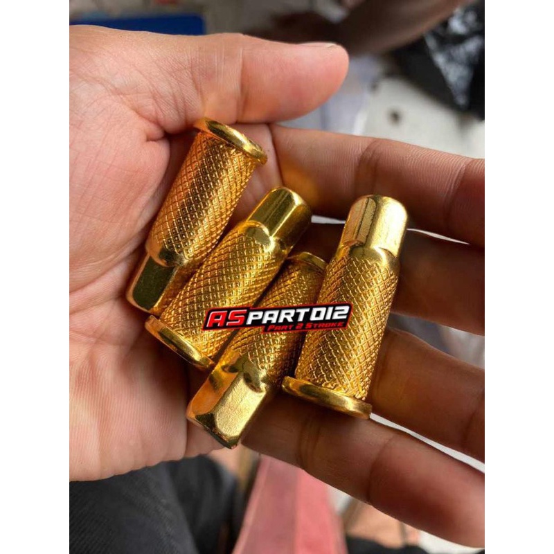 4 ชิ้น GOLD PINEAPPLE NUTS M8/K12 HEAD BLOCK NUTS RX KING RXK RXS F1ZR JUPITER UNIVERSAL VEGA YAMAHA