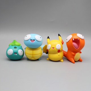 โมเดลฟิกเกอร์ Pokemon Four Silly Gk Pikachu Bulbasaur Squirtle Charmander ของเล่นสําหรับเด็ก