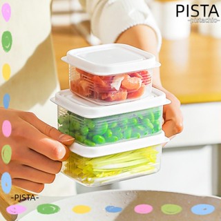 Pista กล่องถนอมอาหาร พลาสติก เกรดอาหาร ทนความร้อน ทรงสี่เหลี่ยม สําหรับตู้เย็น