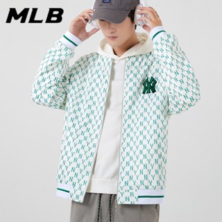 เสื้อแจ็กเก็ตบอมเบอร์ คอปก ปักลายโลโก้ MLB NY แบบดั้งเดิม สําหรับคู่รัก