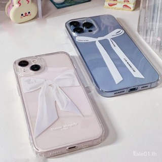 เคสป้องกันโทรศัพท์มือถือใส แบบนิ่ม ประดับโบว์ สําหรับ iPhone 14 13 pro Max 11 12pro xs xr 7 8plus