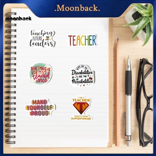 &lt;moonback&gt; สติกเกอร์ กันน้ํา หลากสี สําหรับติดตกแต่งสมุดภาพ เครื่องเขียน ครู 50 ชิ้น