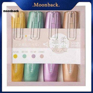 &lt;moonback&gt; ปากกามาร์กเกอร์ เรืองแสง กันรั่วซึม คละสี สําหรับเขียนกราฟฟิติ ปาร์ตี้ 4 ชิ้น ต่อกล่อง