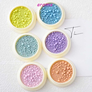 Aroma น้ําหอม 6 สี / ชุด|ลูกปัดเหล็ก เครื่องประดับ สําหรับตกแต่งเล็บ|ลูกปัดคาเวียร์ ทรงกลม ขนาดเล็ก สีสันสดใส สําหรับตกแต่งเล็บ