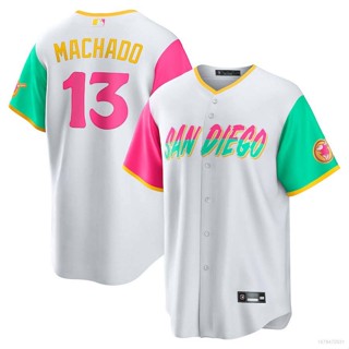 เสื้อคาร์ดิแกนเบสบอล YP2 2023 MLB San Diego Padres Machado สีขาว พลัสไซซ์ PY2