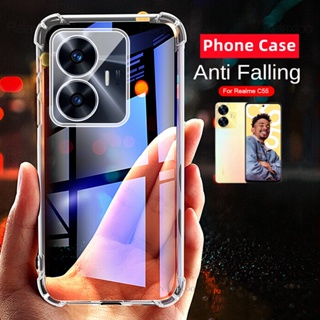 เคสโทรศัพท์มือถือ ซิลิโคนนิ่ม TPU ใส กันกระแทก กันรอยเลนส์กล้อง สําหรับ Realme C55 C 55 RealmeC55 RMX3710