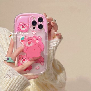 🌈Ready Stock 🏆Compatible for iPhone 14 13 12 11 Pro Max X XR Xs Max 8 7 Plus SE 2020 Cute Cartoon Bear Illustration Creative Phone Case Silicone Transparent Back Cover