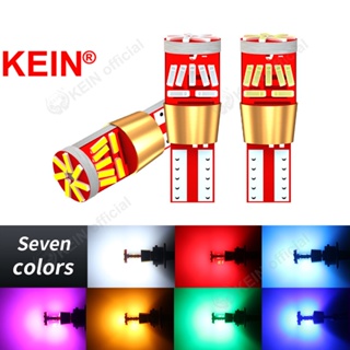 Kein DC12V-24V T10 หลอดไฟ Led W5W 194 168 501 โดมภายในรถยนต์ ไฟจอดรถ ไฟป้ายทะเบียน แผนที่ท้าย หลอดไฟถั่วลิสง หลอดไฟรถจักรยานยนต์อัตโนมัติ Led 21SMD 4014 สีขาว