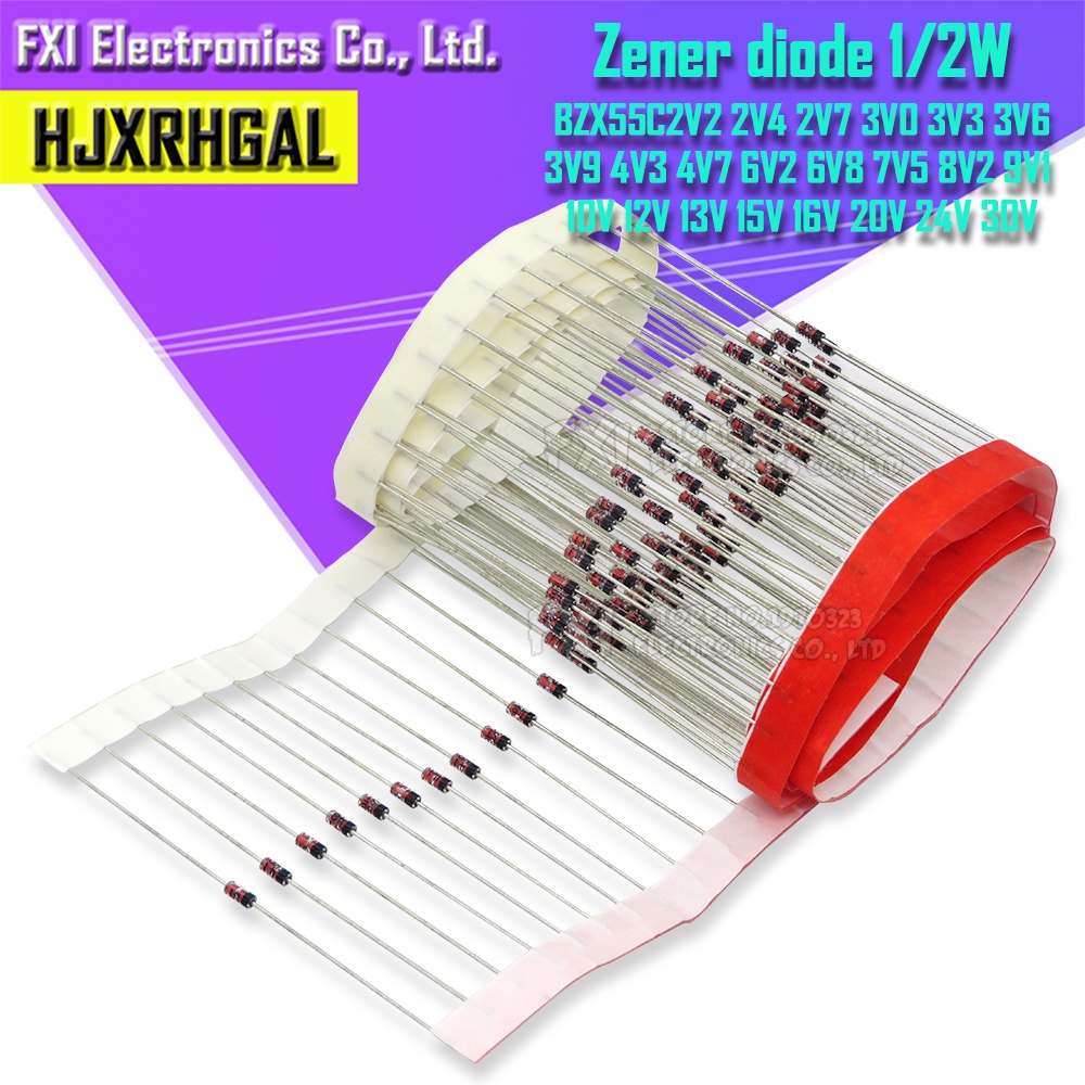 ซีเนอร์ไดโอด 1/2W 0.5W BZX55C2V4 BZX55C3V3 BZX55C3V6 BZX55C4V7 BZX55C6V2 BZX55C6V8 BZX55C7V5 BZX55C8
