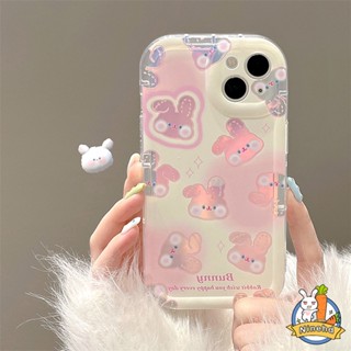 เคสโทรศัพท์มือถือแบบใส กันกระแทก ลายกระต่าย สีชมพู สําหรับ Samsung A14 A04s A03s A03 A13 A12 A22 A32 A23 A52s A52 A72 A71 A51 A54 A34 A11 A02s A50 A30s A50s