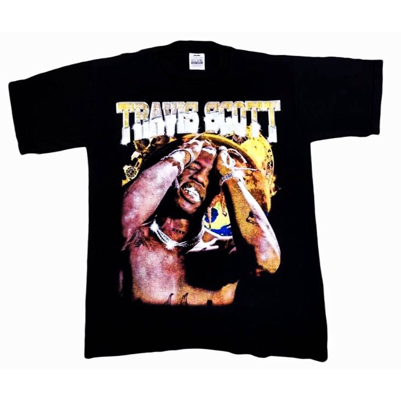 GOD ER ♂✚เสื้อยืด travis scott astroworld travis hiphop rapper ผ้าฟอก ป้าย proclub