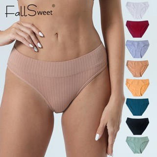 Fallsweet กางเกงชั้นใน ผ้าฝ้าย 40S พลัสไซซ์ สําหรับผู้หญิง ไซซ์ M-XL